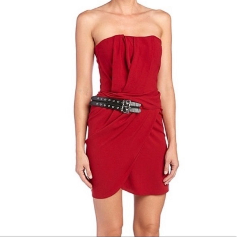 The Kooples Red Mini Strapless Dress M